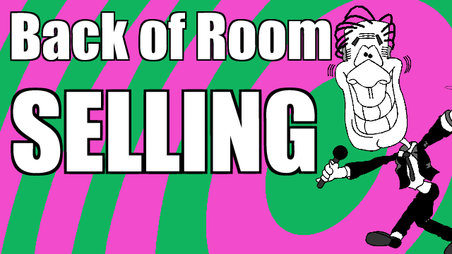 Image text Back of the Room Selling with Cartoon Businessman