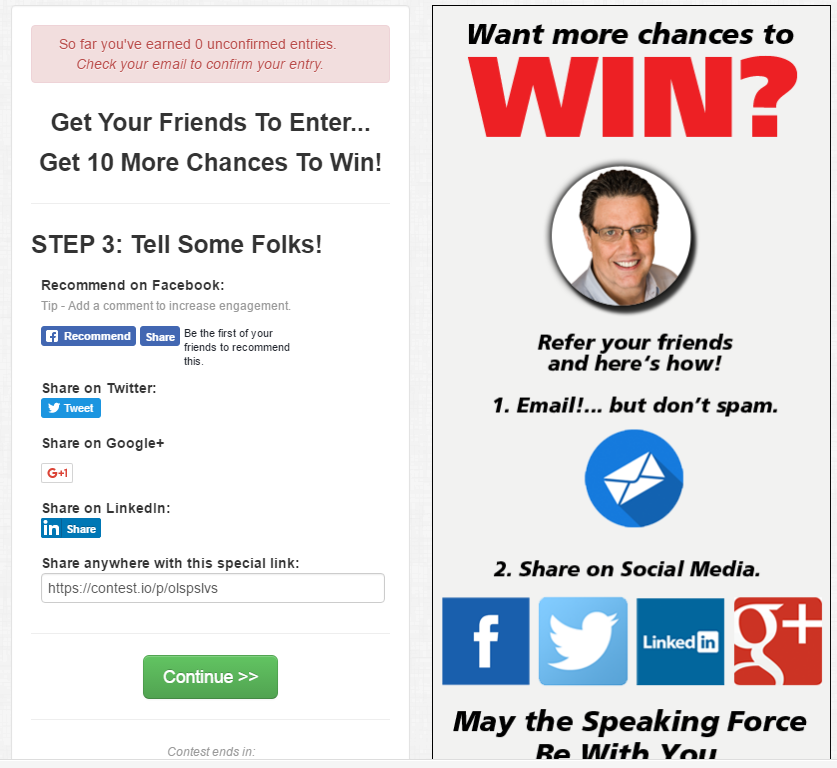 contests landing pages